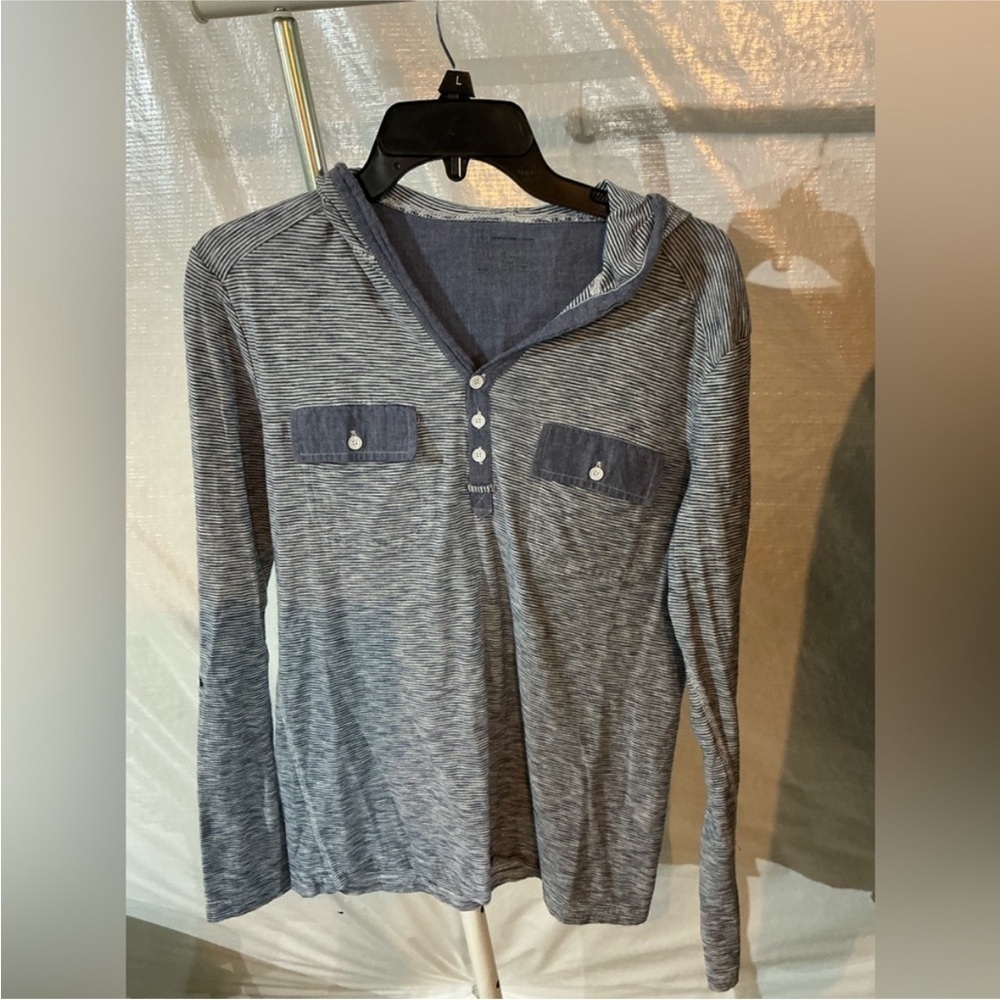 INC International Concepts Blue Striped Top